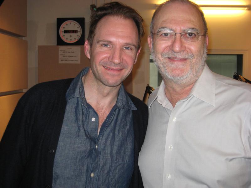 Ralph Fiennes and Leonard Lopate in the WNYC studios